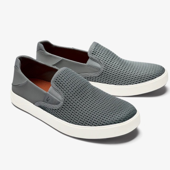 Olukai Lae'Ahi Mens Size 13 Shoes Poi Gray Mesh Slip On Beach Sneakers - Picture 1 of 15